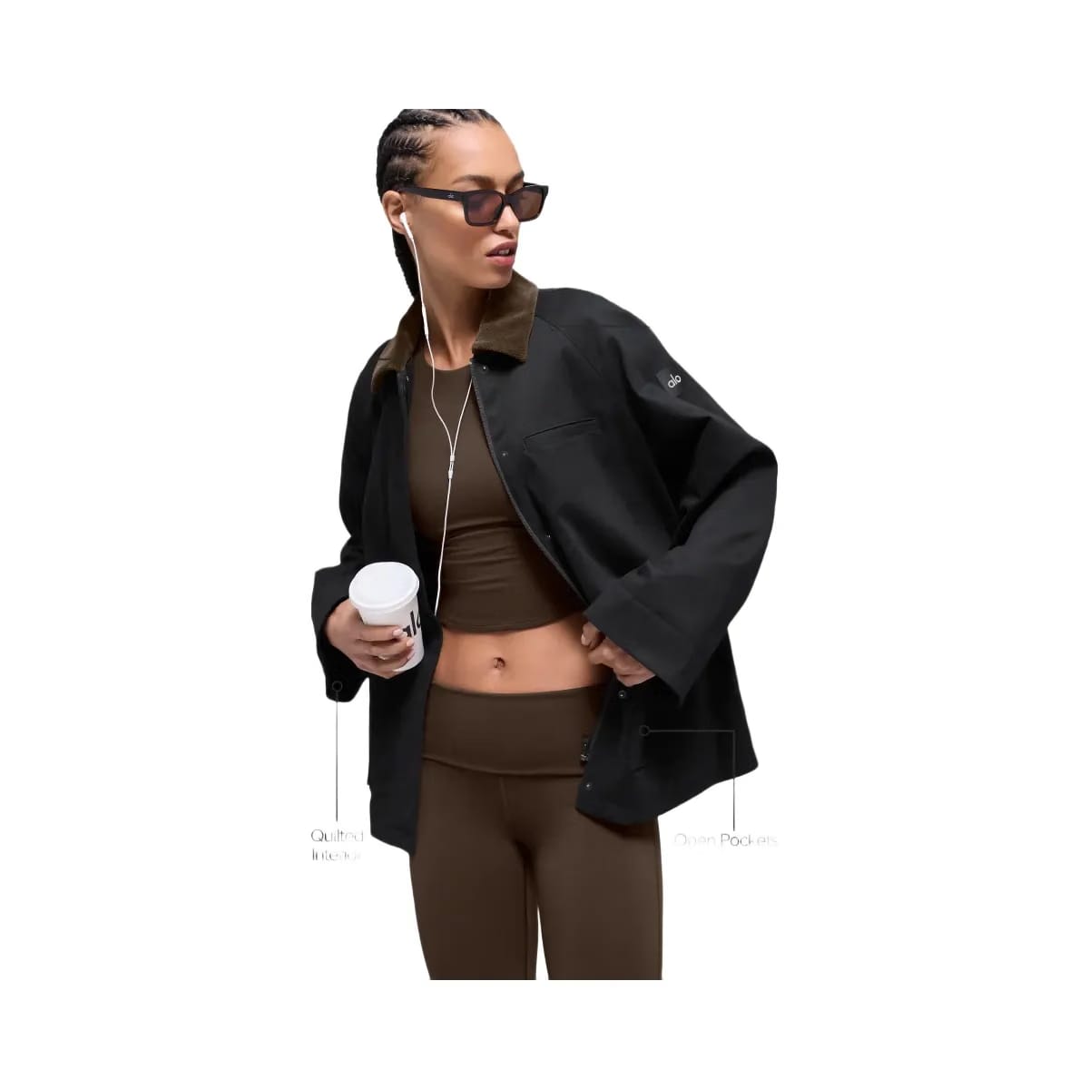 Alo Women's Twill Barn Jacket - Black/Espresso