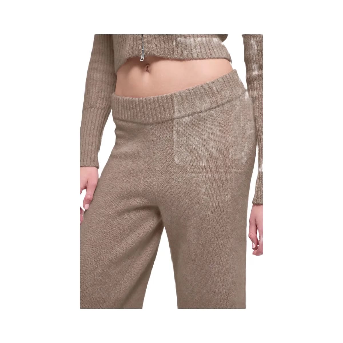 Alo Women's Wool Cashmere High-Waist New Class Wide Leg Pant - Chai Latte