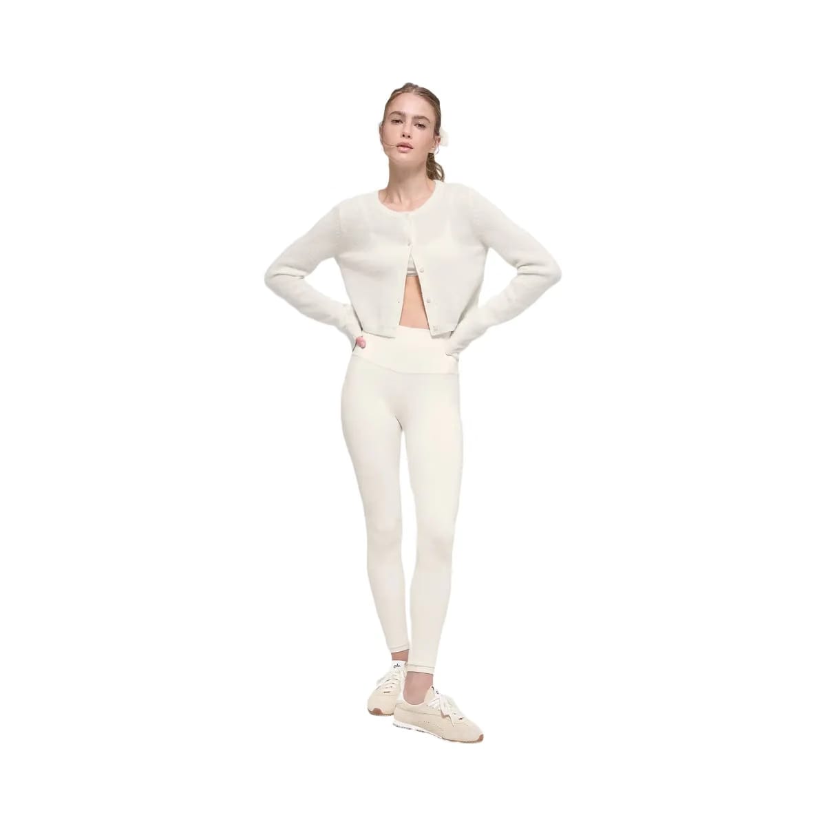 Alo Women's Wool Cashmere New Class Cropped Cardigan - Ivory