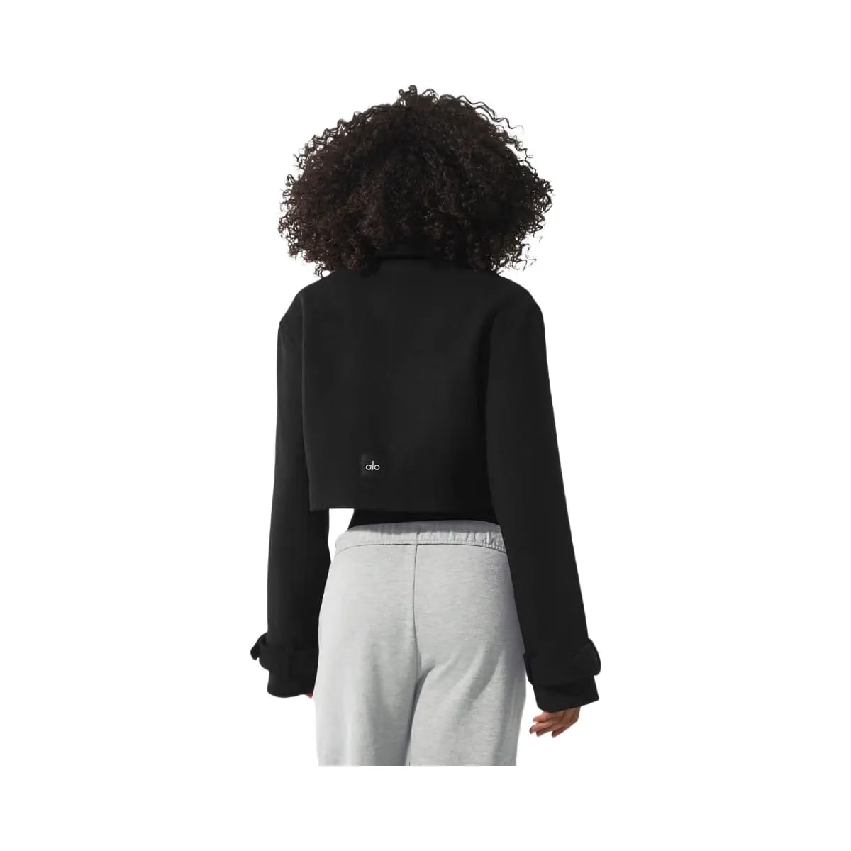 Alo Women's Wool Cropped Metro Trench - Black