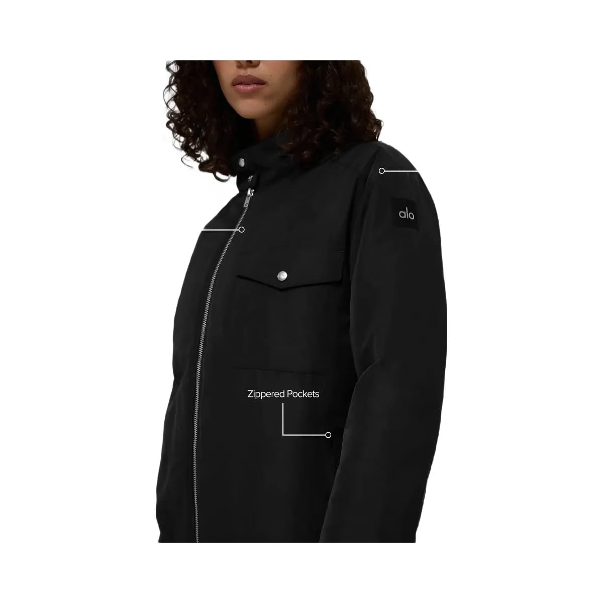 Alo Women's Work It Bomber - Black