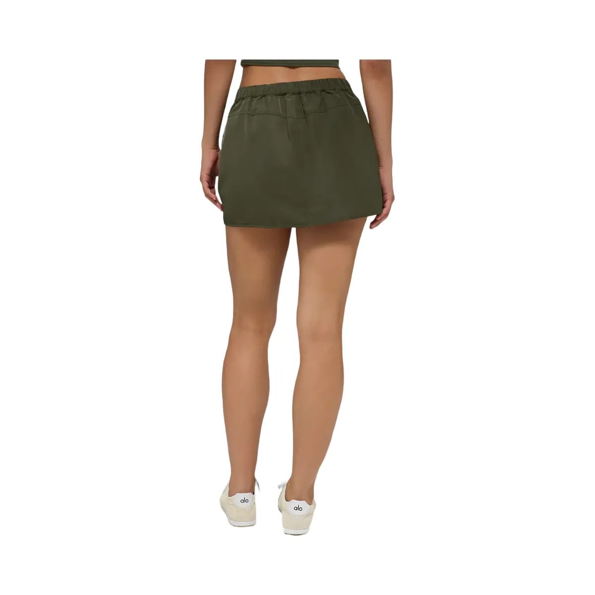 Alo Women's Work It Mini Skirt - Green Olive