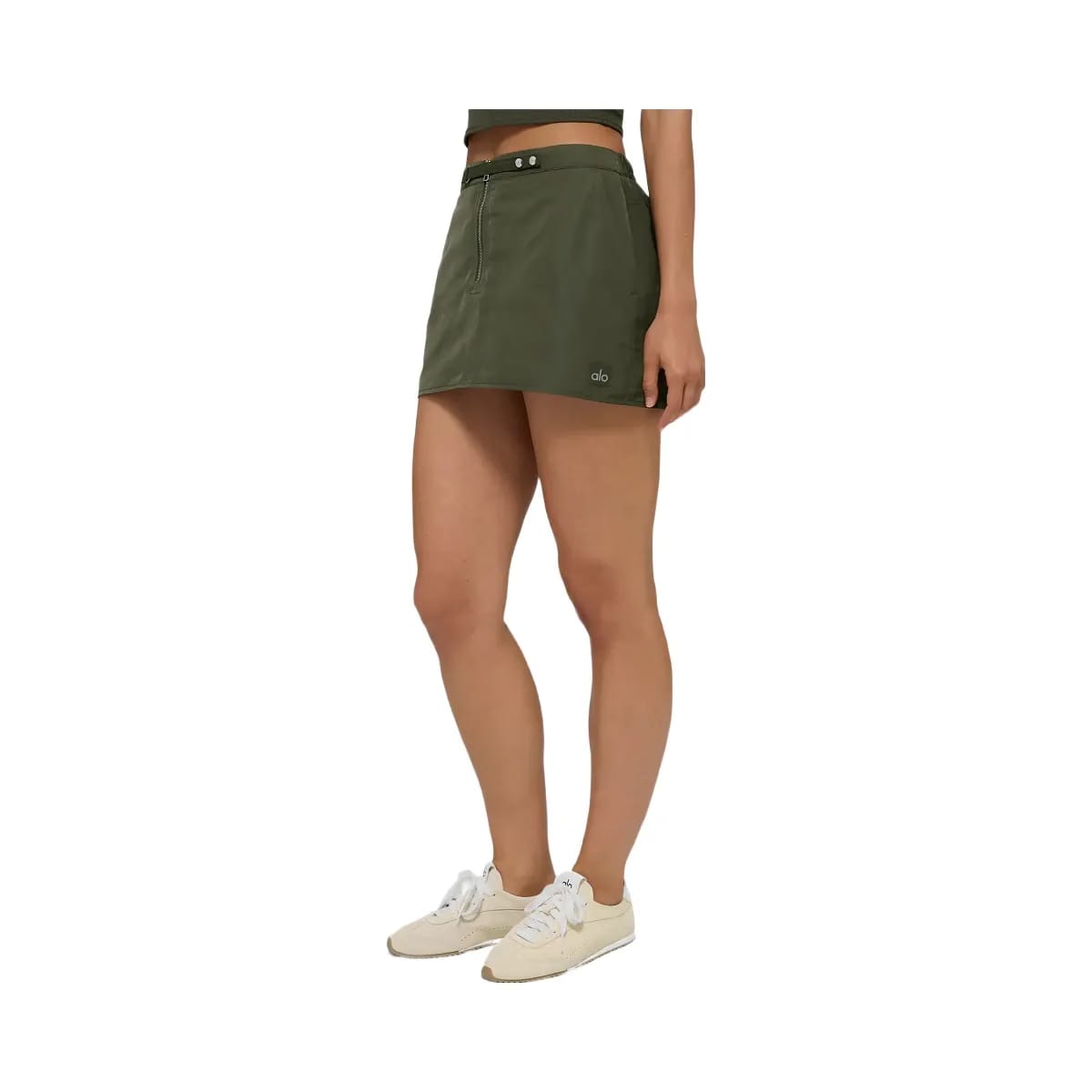 Alo Women's Work It Mini Skirt - Green Olive