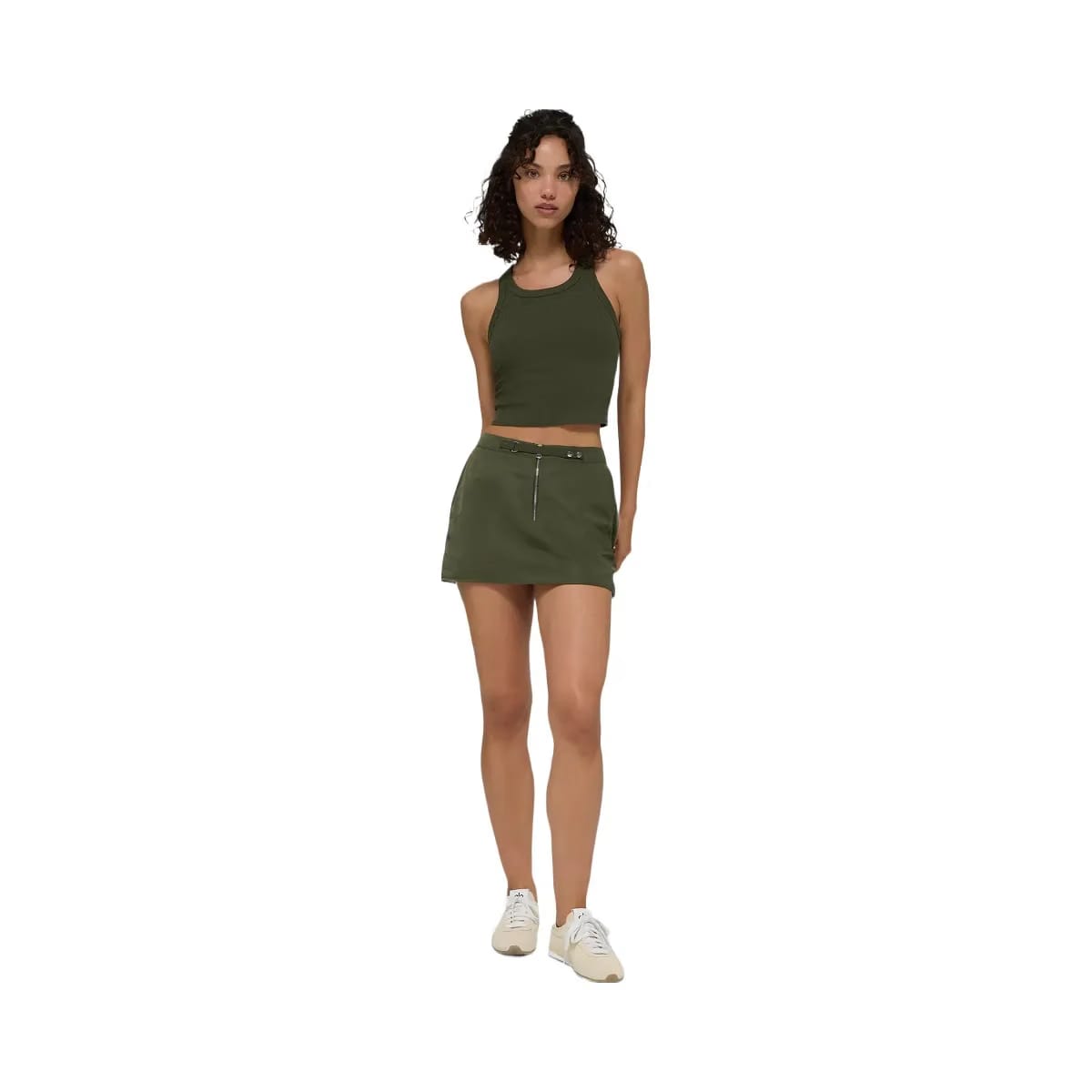 Alo Women's Work It Mini Skirt - Green Olive