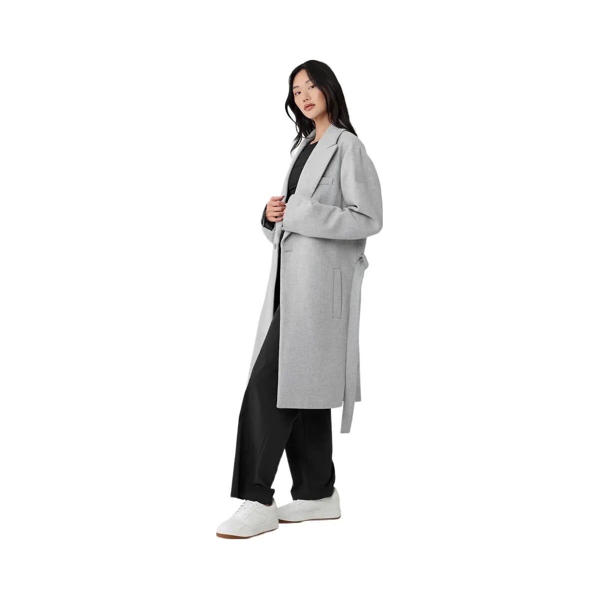 Alo Women's Wool Gameday Overcoat - Athletic Heather Grey