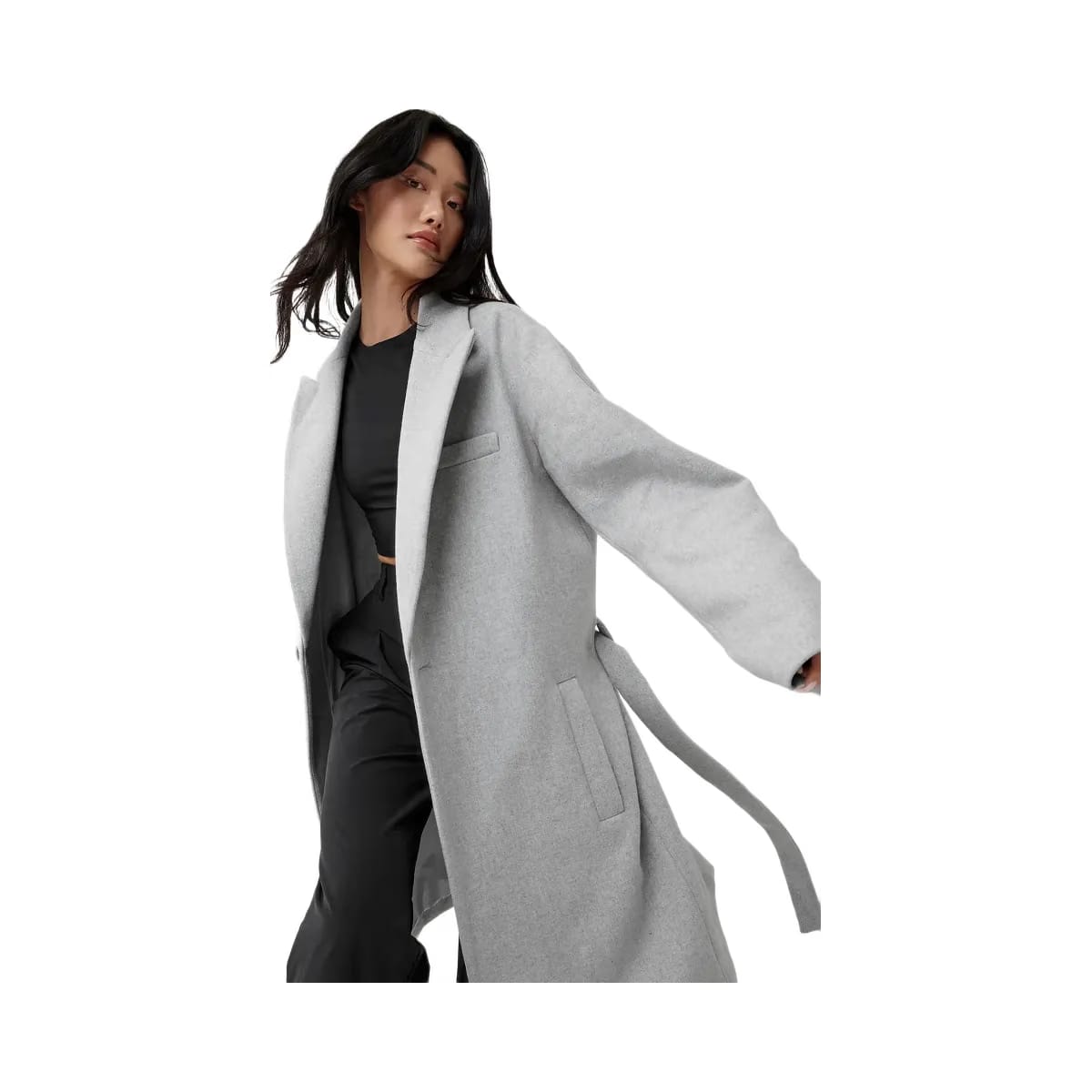 Alo Women's Wool Gameday Overcoat - Athletic Heather Grey