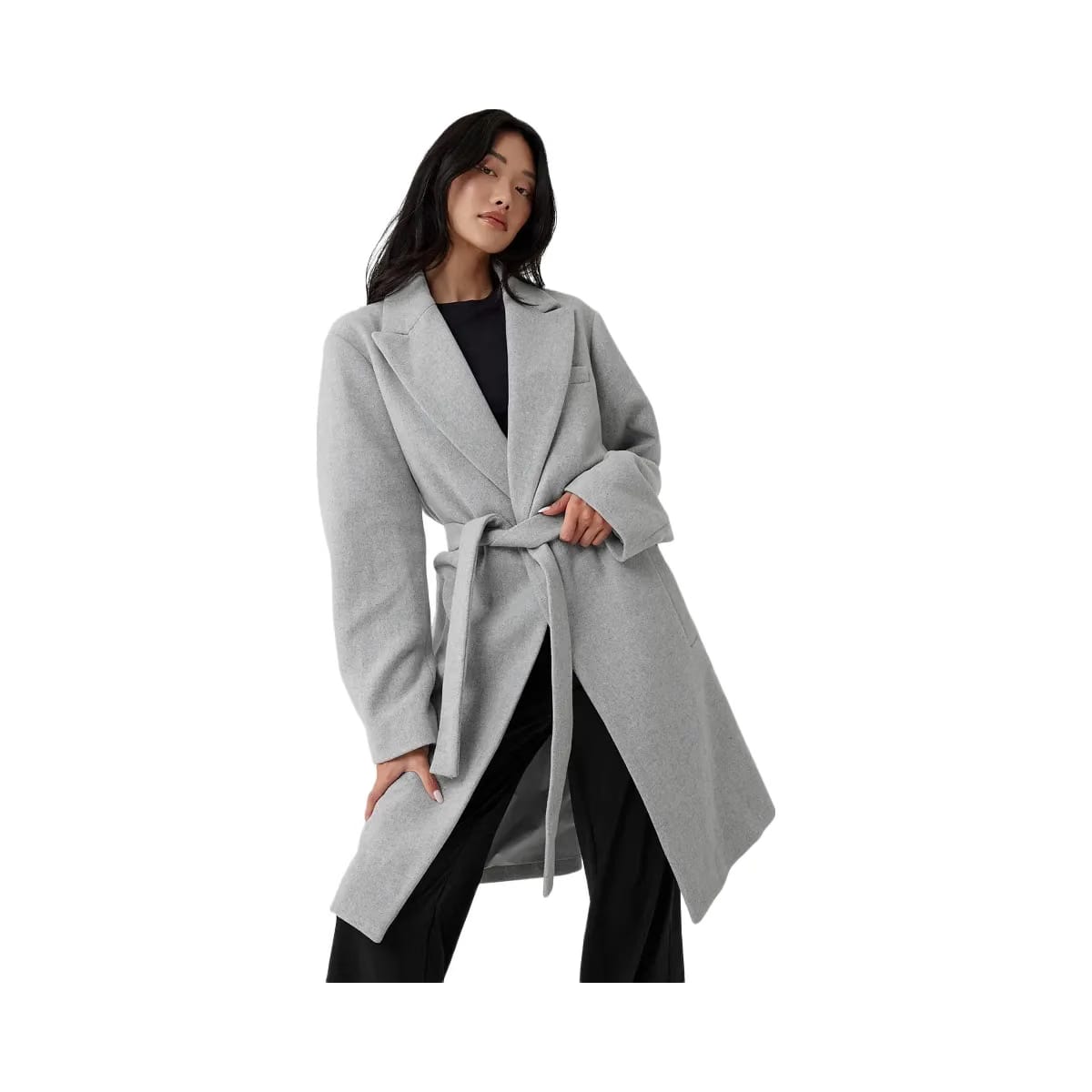 Alo Women's Wool Gameday Overcoat - Athletic Heather Grey