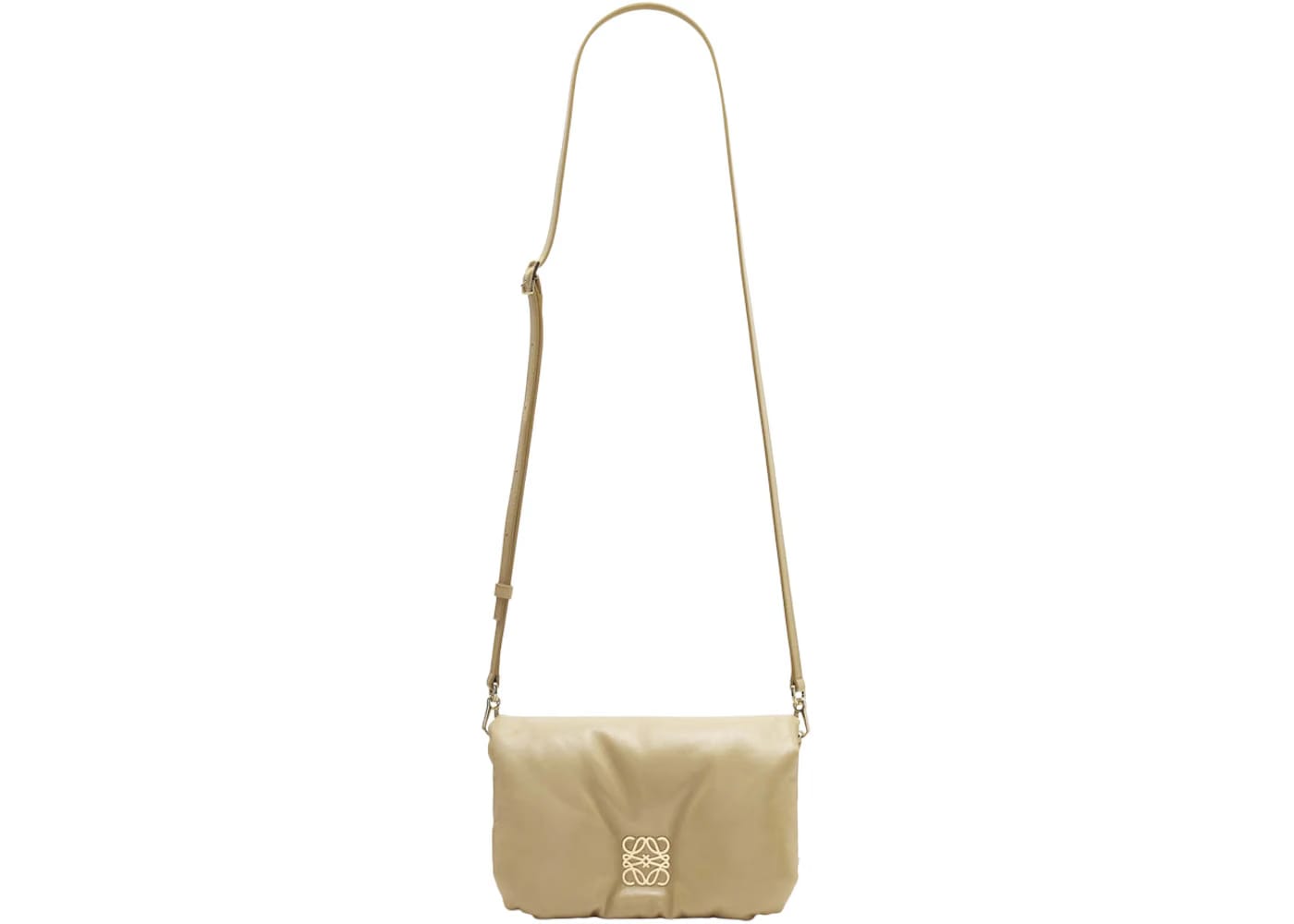 LOEWE Mini Puffer Goya Bag in Shiny Nappa Lambskin Clay Green