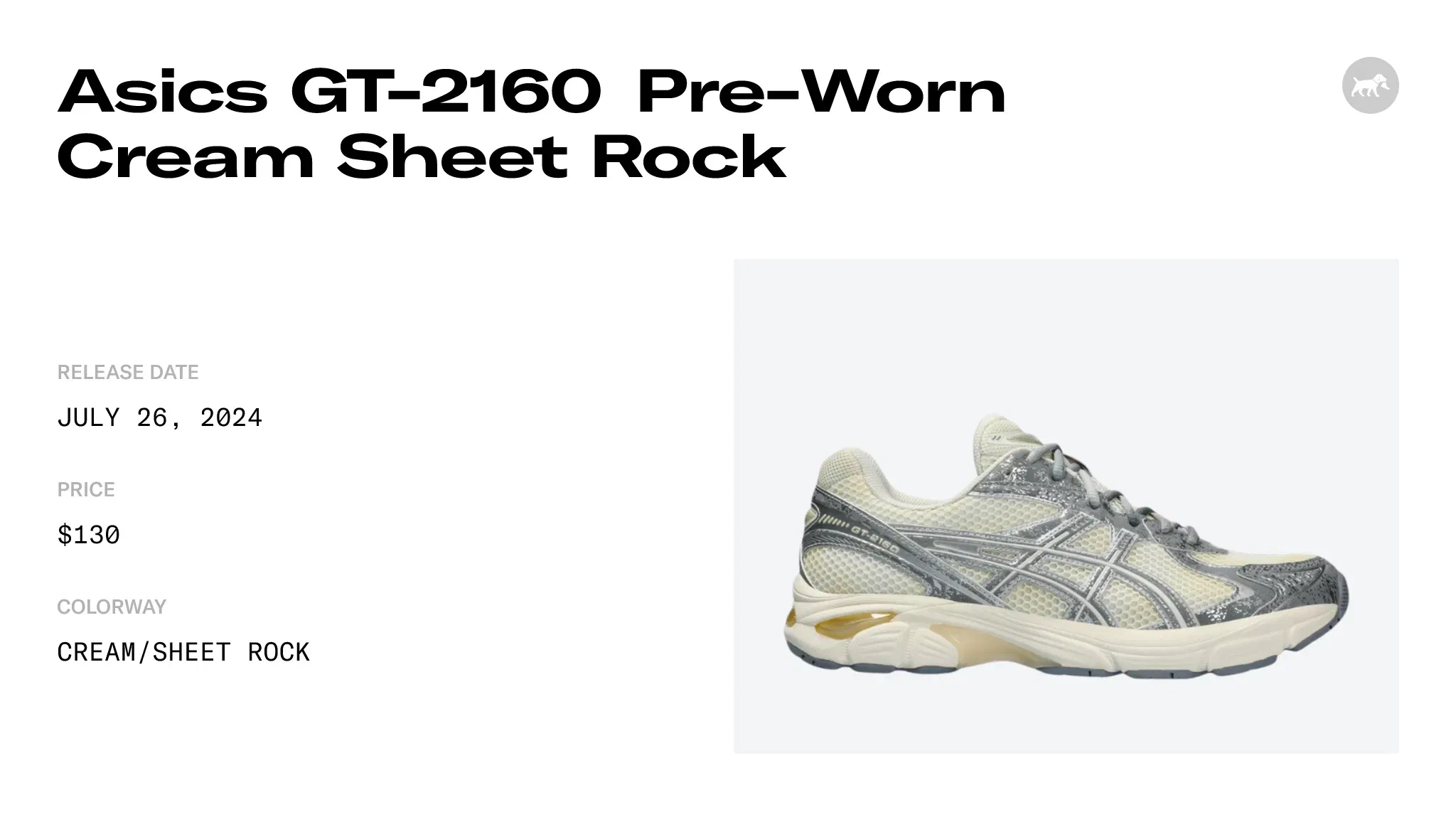 Asics Gt-2160 Pre-Aged Pack Sheet Rock
