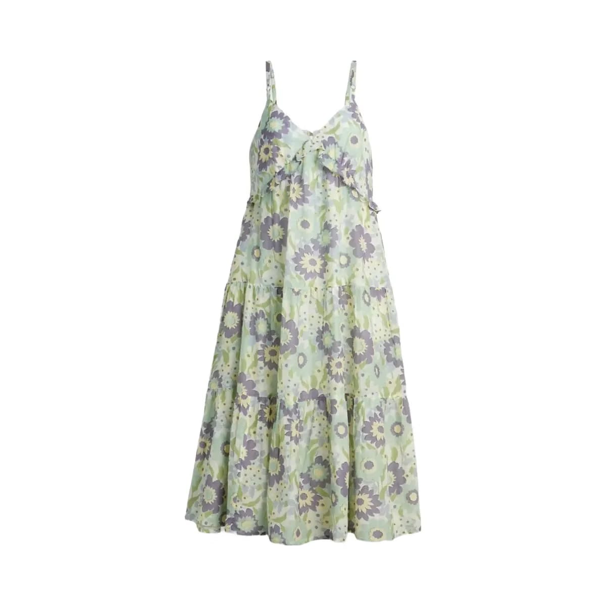 Coach Cotton Voile Maxi Dress Green Floral