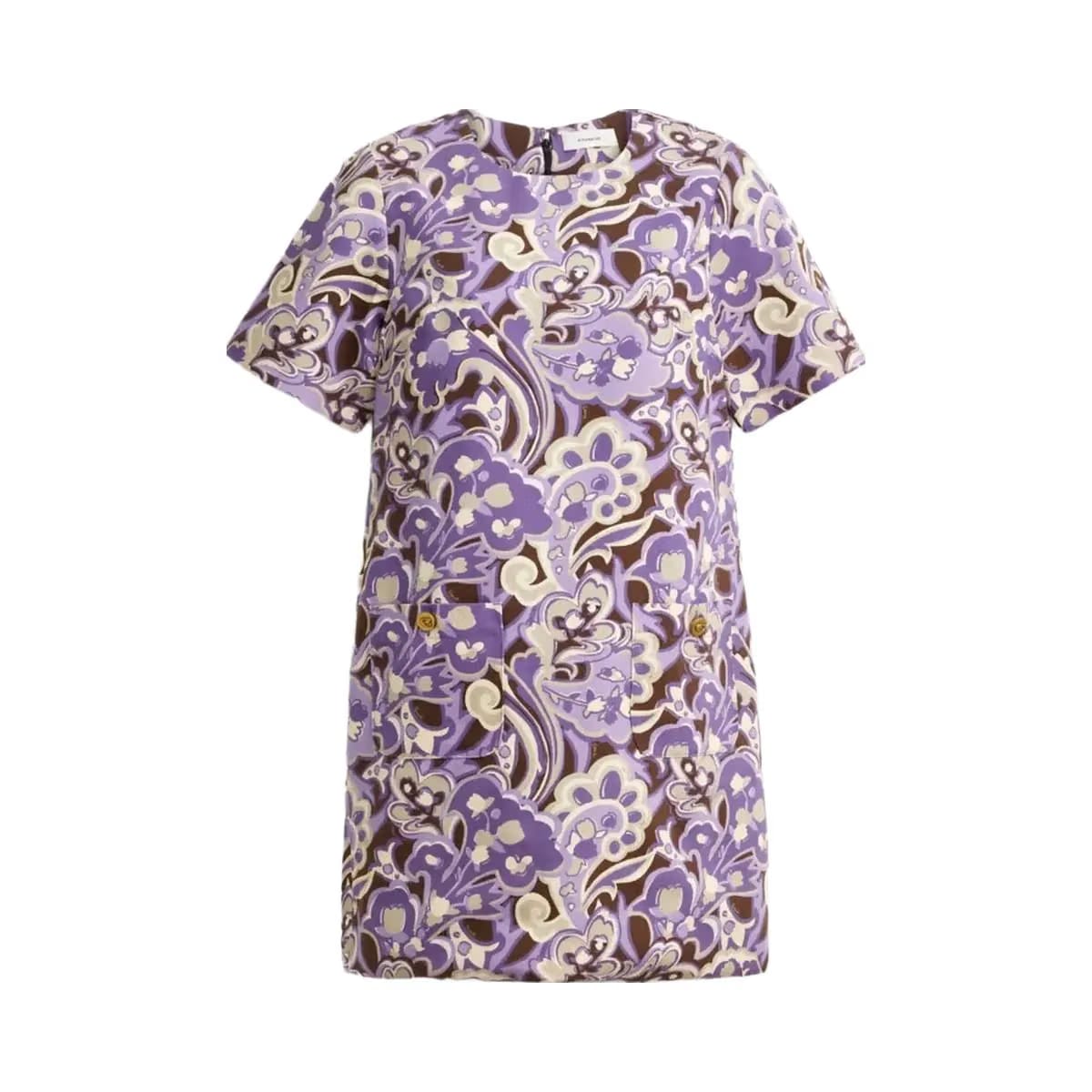 Coach Canvas T-Shirt Dress In Regenerative Cotton Purple Paisley