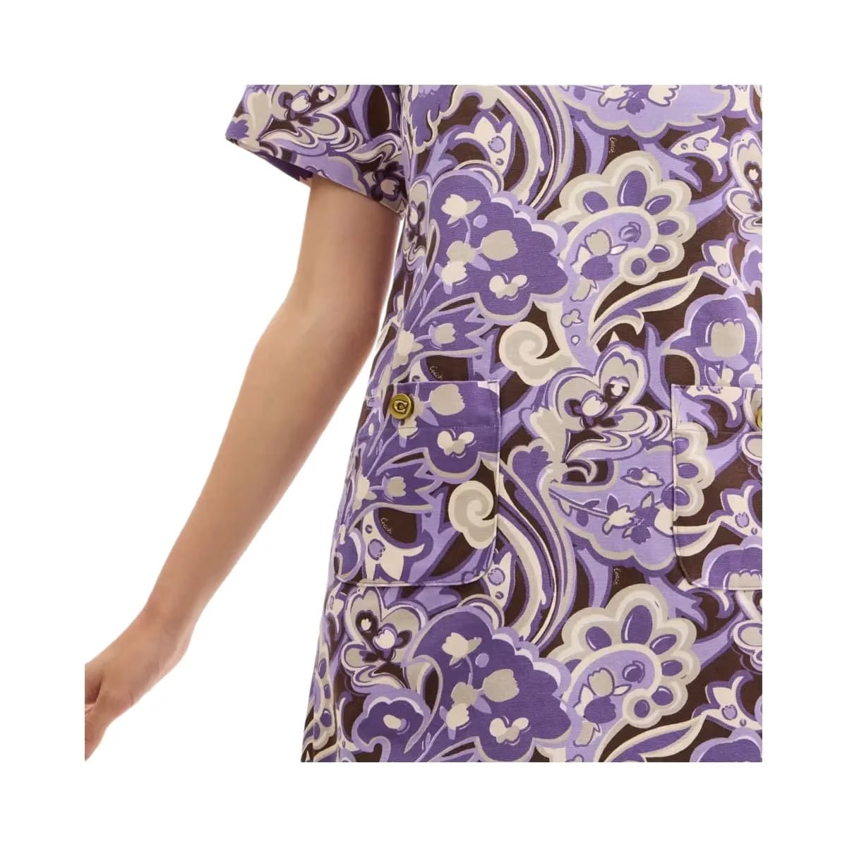 Coach Canvas T-Shirt Dress In Regenerative Cotton Purple Paisley
