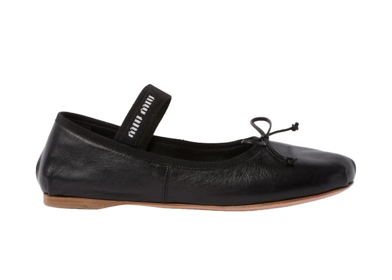 Miu Miu Ballerinas Black Leather