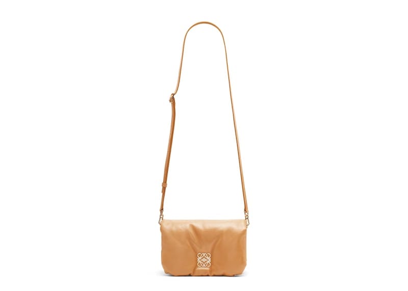 LOEWE Puffer Goya Bag In Shiny Nappa Lambskin Mini Camel