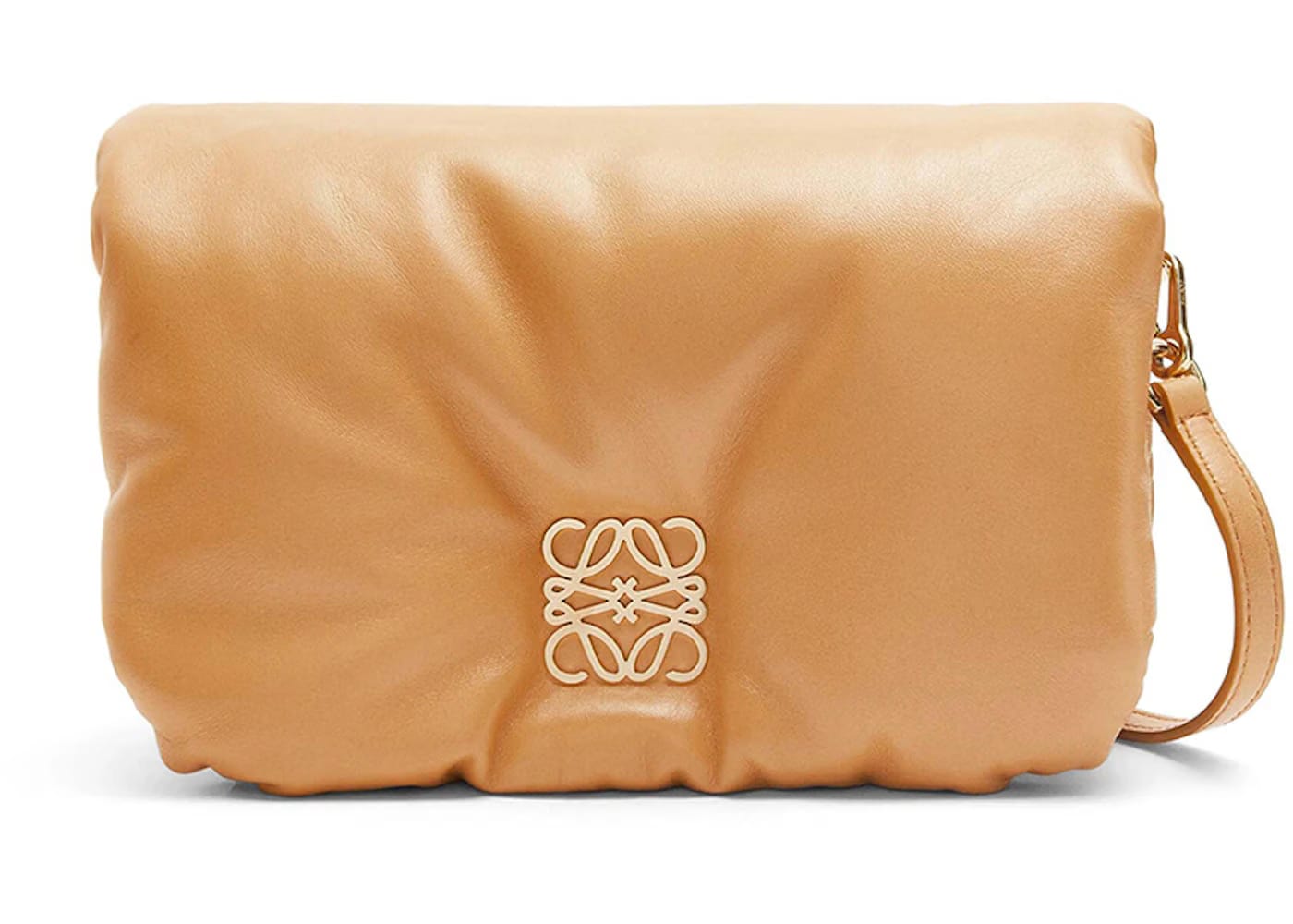LOEWE Puffer Goya Bag In Shiny Nappa Lambskin Mini Camel