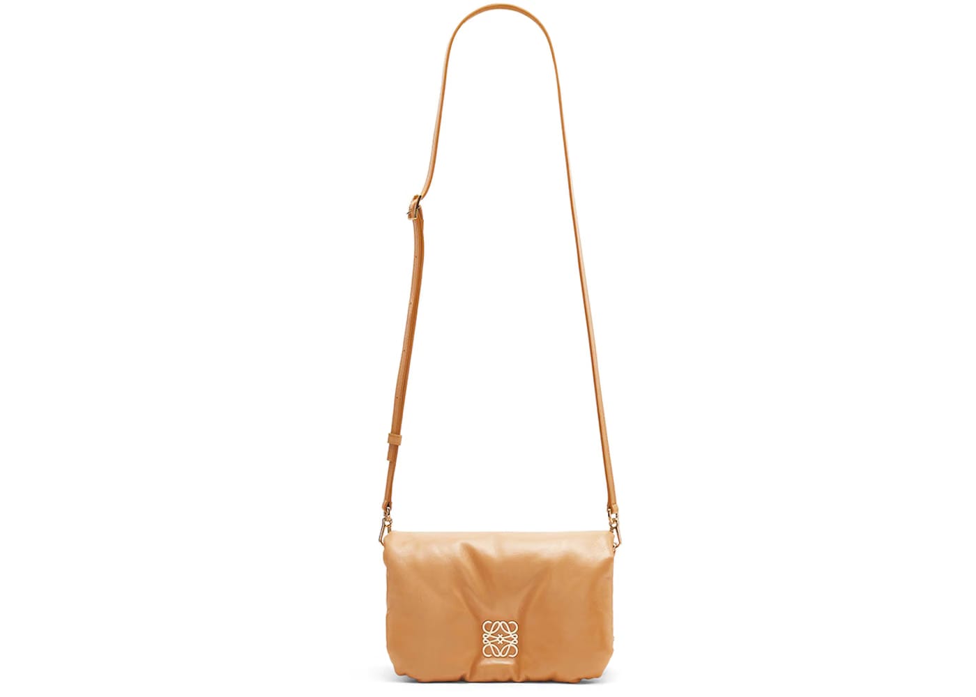 LOEWE Puffer Goya Bag In Shiny Nappa Lambskin Mini Camel