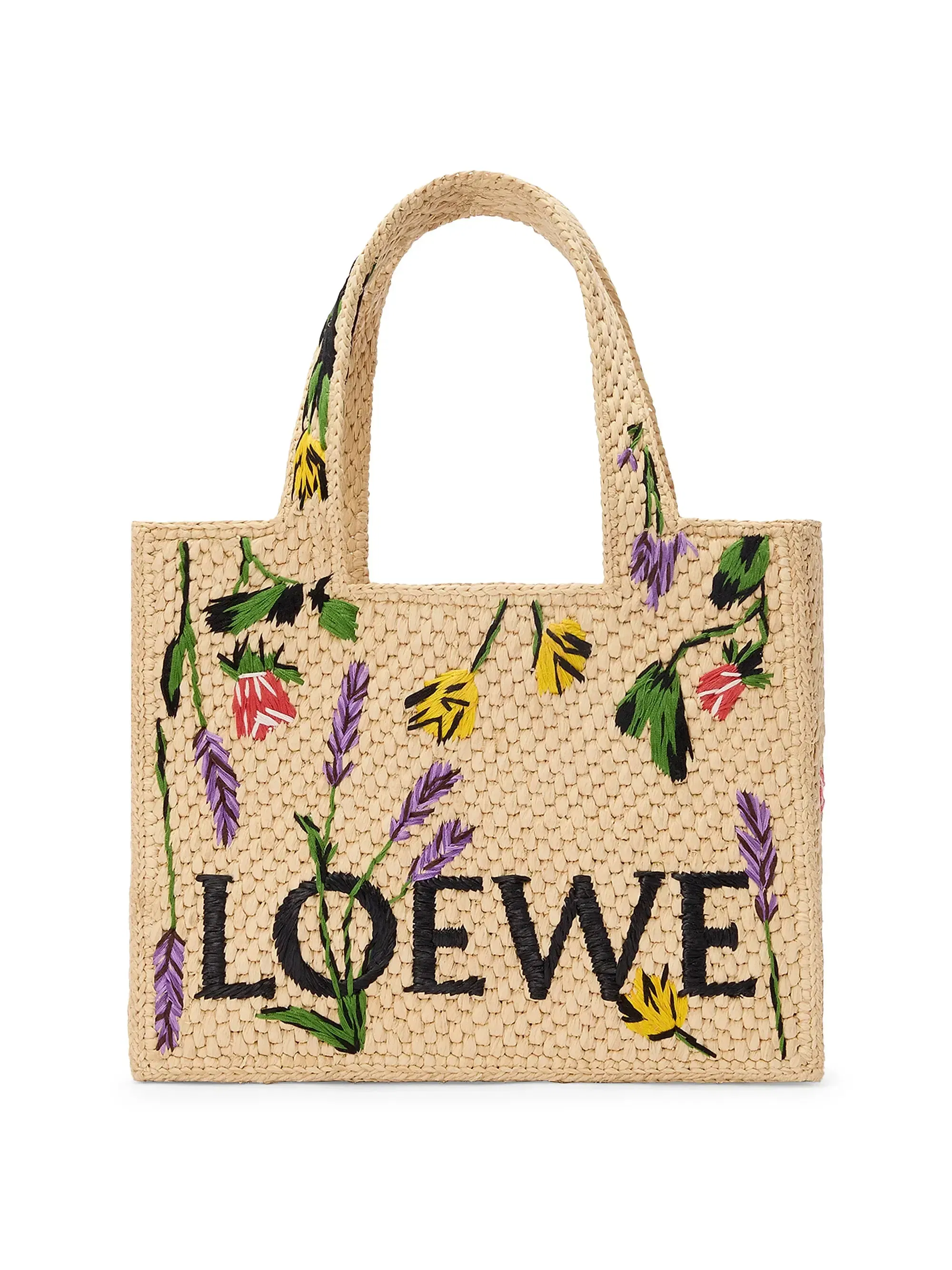 LOEWE LOEWE x Paula's Ibiza Font Floral Raffia Tote Bag