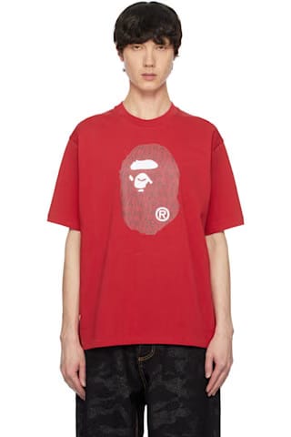 BAPE X CHECKED APE HEAD PRINT WHITE