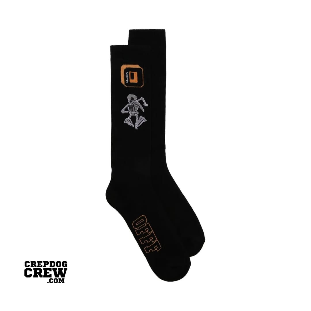 OFF WHITE SKELETON SOCKS BLACK ORANGE