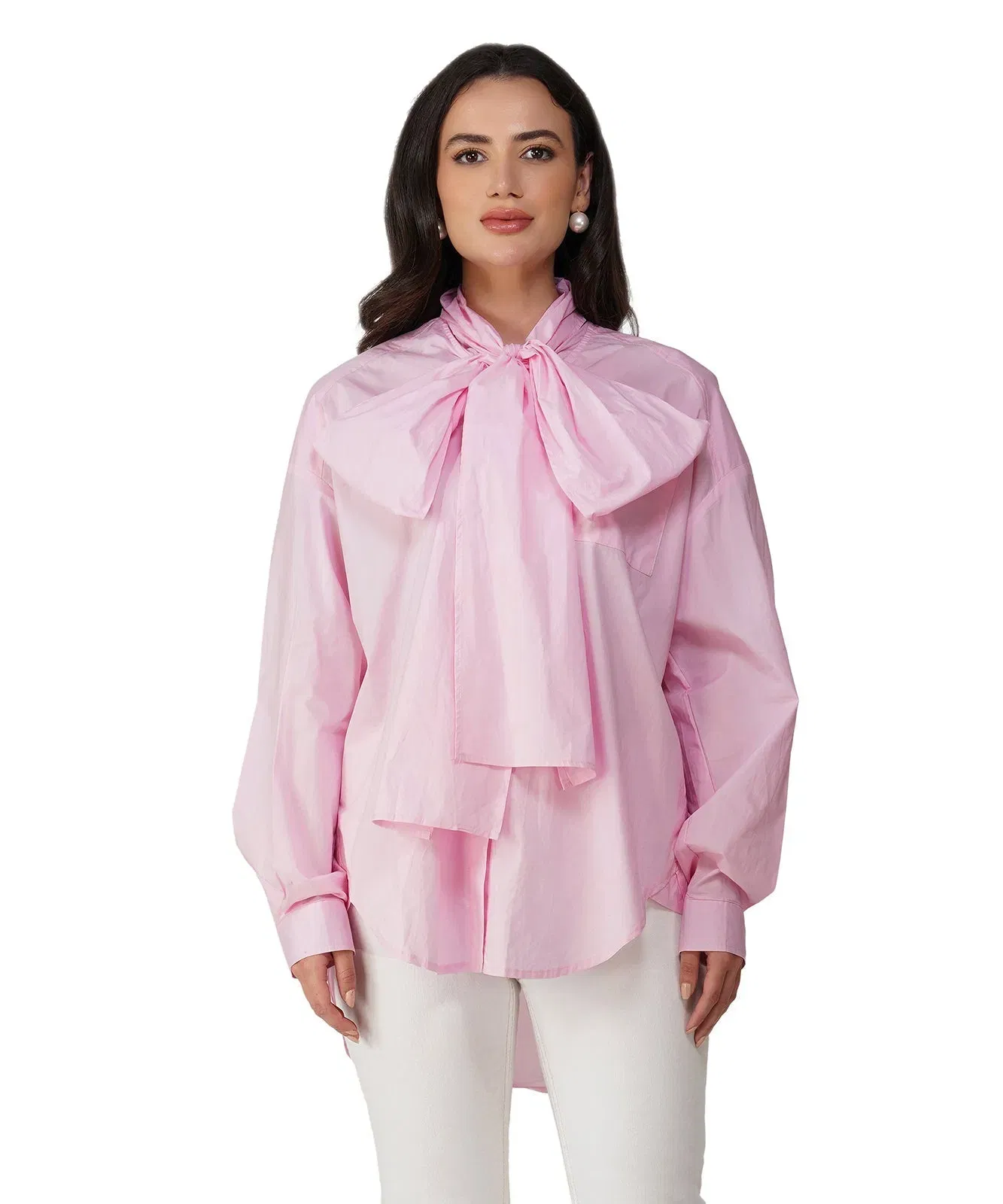 BIG BOW COTTON SHIRT