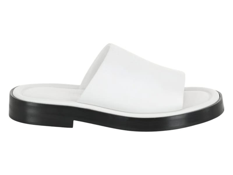 Ferragamo Giunone Leather Slides White (Women's)