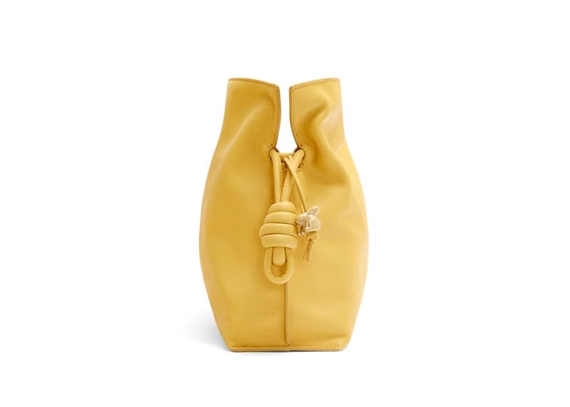 LOEWE Flamenco Clutch In Nappa Calfskin Pale Yellow Glaze