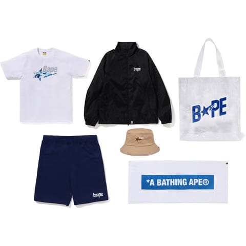BAPE Summer Bag Block Print Logo Tote Bag Black/Orange