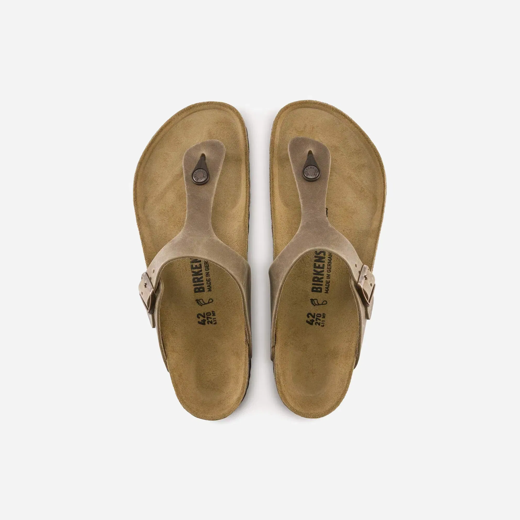 Birkenstock Gizeh Natural Leather Oiled Tabacco Brown Regular Fit