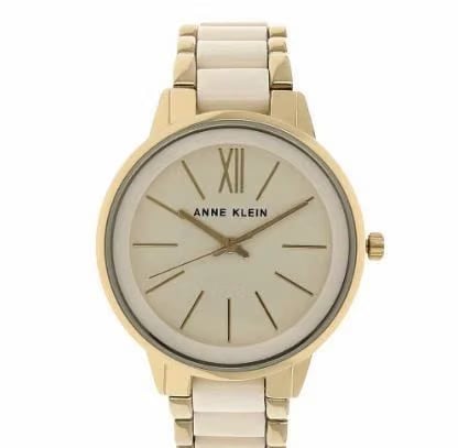 Fossil Gilmore Three-Hand Date Gold-Tone and White Dial Ceramic Strap Watch