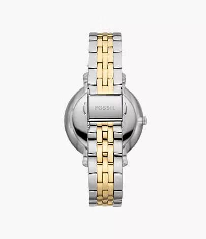 Fossil Jacqueline Sun Moon Multifunction White Mother-Of-Pearl Dial Gold-Tone Stainless Steel Watch