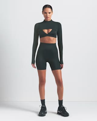 Nike x Skims Shine High-Waisted 5" Biker Shorts Truffle Stone