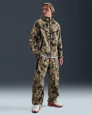 Nike x Skims Woven Nylon Oversized Track Pants Stone