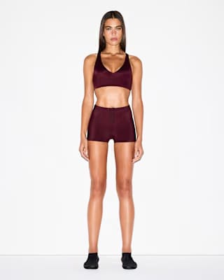 Nike x Skims Shine Mid-Rise 2" Boyshorts with Drawcord Currant