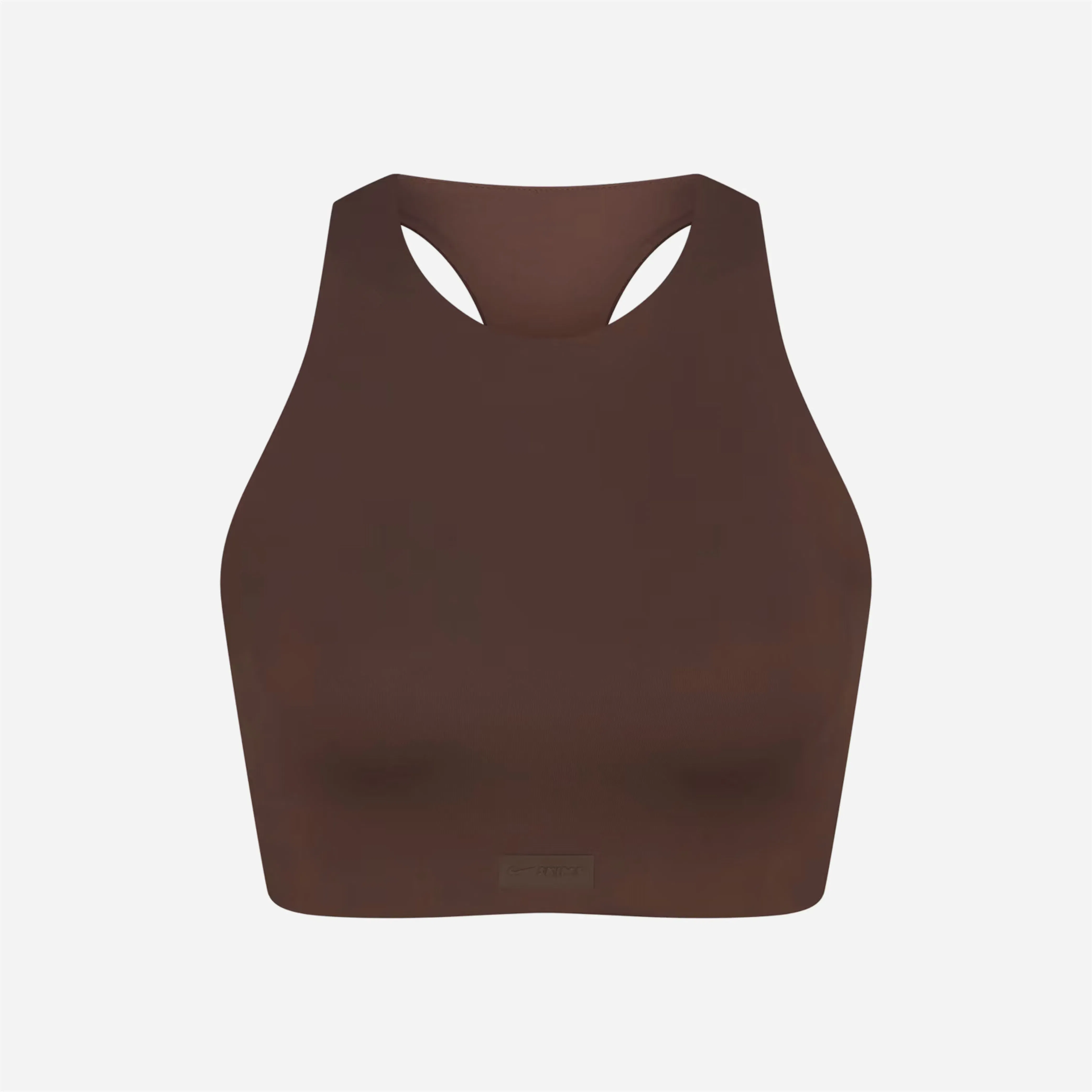 Nike x Skims Matte High-Neck Bra Dark Sepia