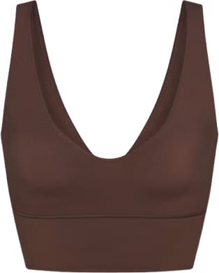 Nike x Skims Matte High-Neck Bra Dark Sepia