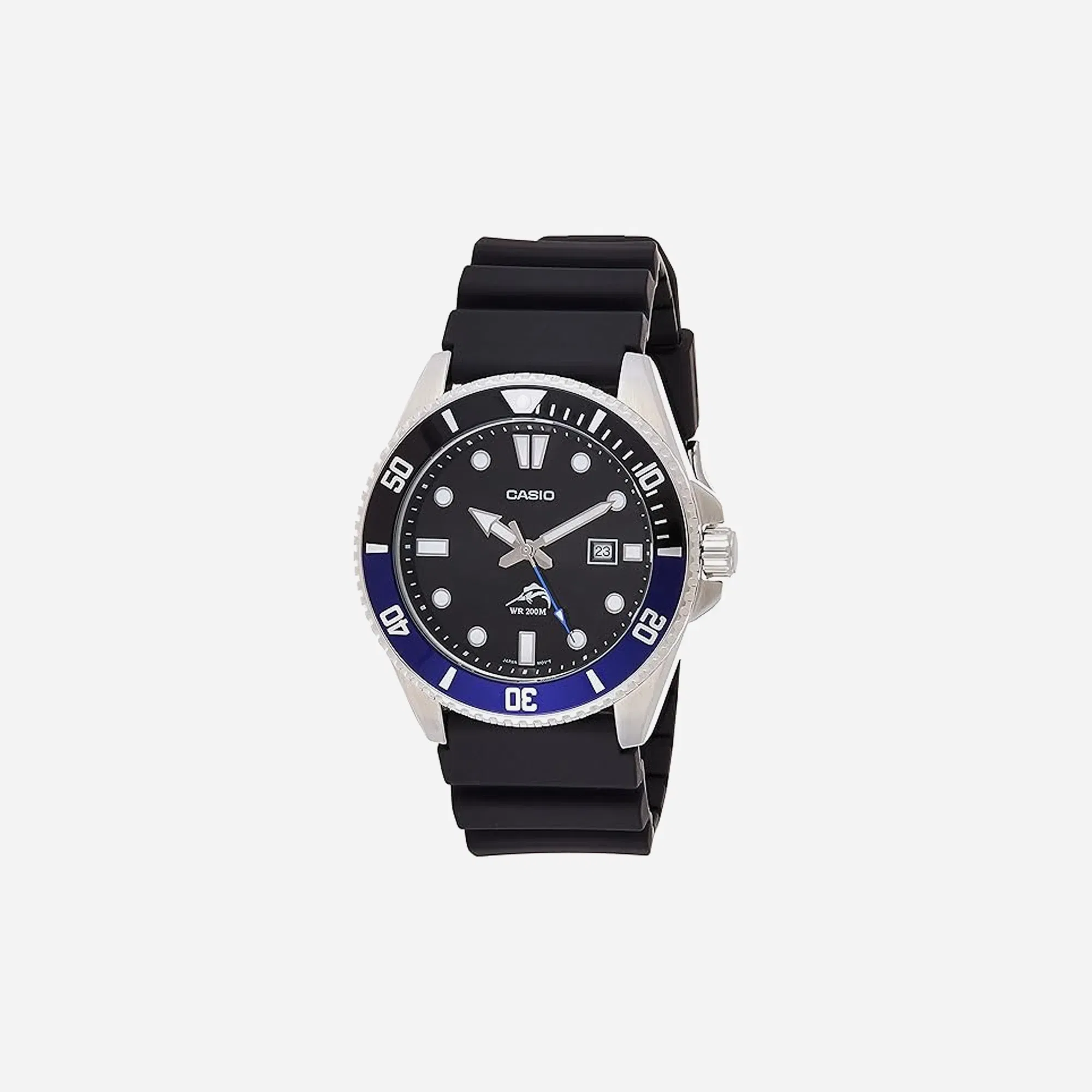 Casio MDV106B-1A1V Series Black Dial Black-Blue Case Resin Strap Watch