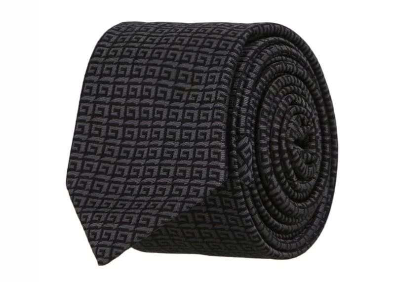 Givenchy Logo Patterned Silk Tie Black