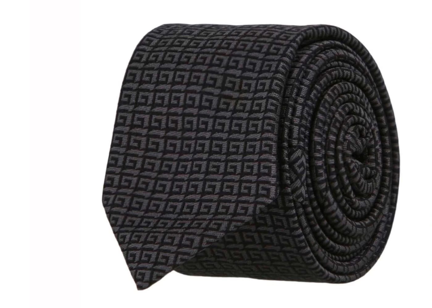 Givenchy Logo Patterned Silk Tie Black