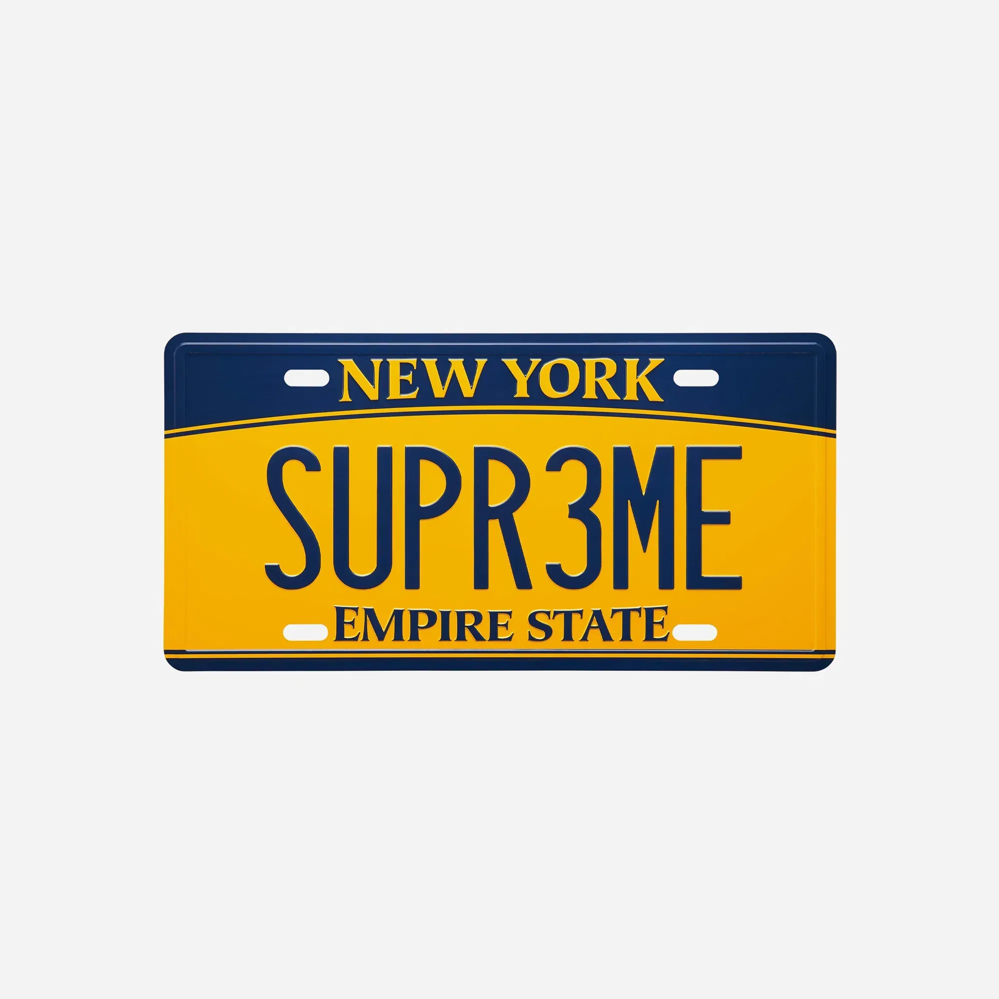 Supreme License Plate New York Empire State Multicolor