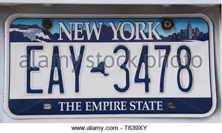 Supreme License Plate New York Empire State Multicolor