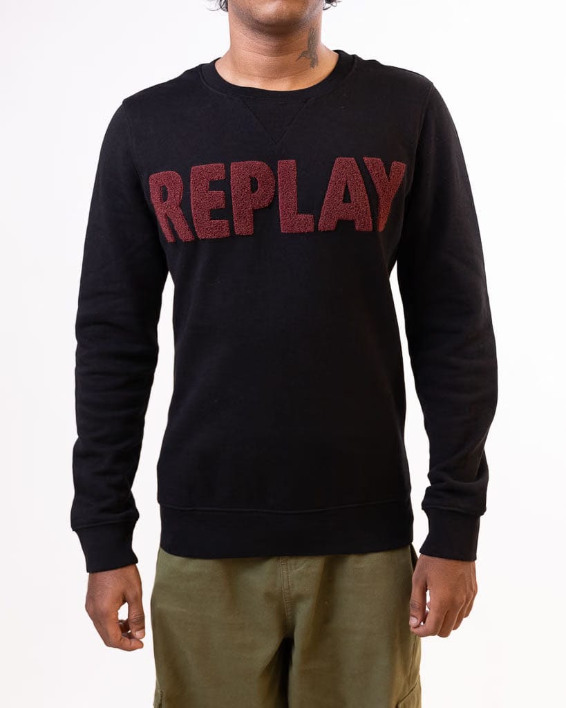 Replay M3436 Round Neck Cotton Black Sweatshirt (S)