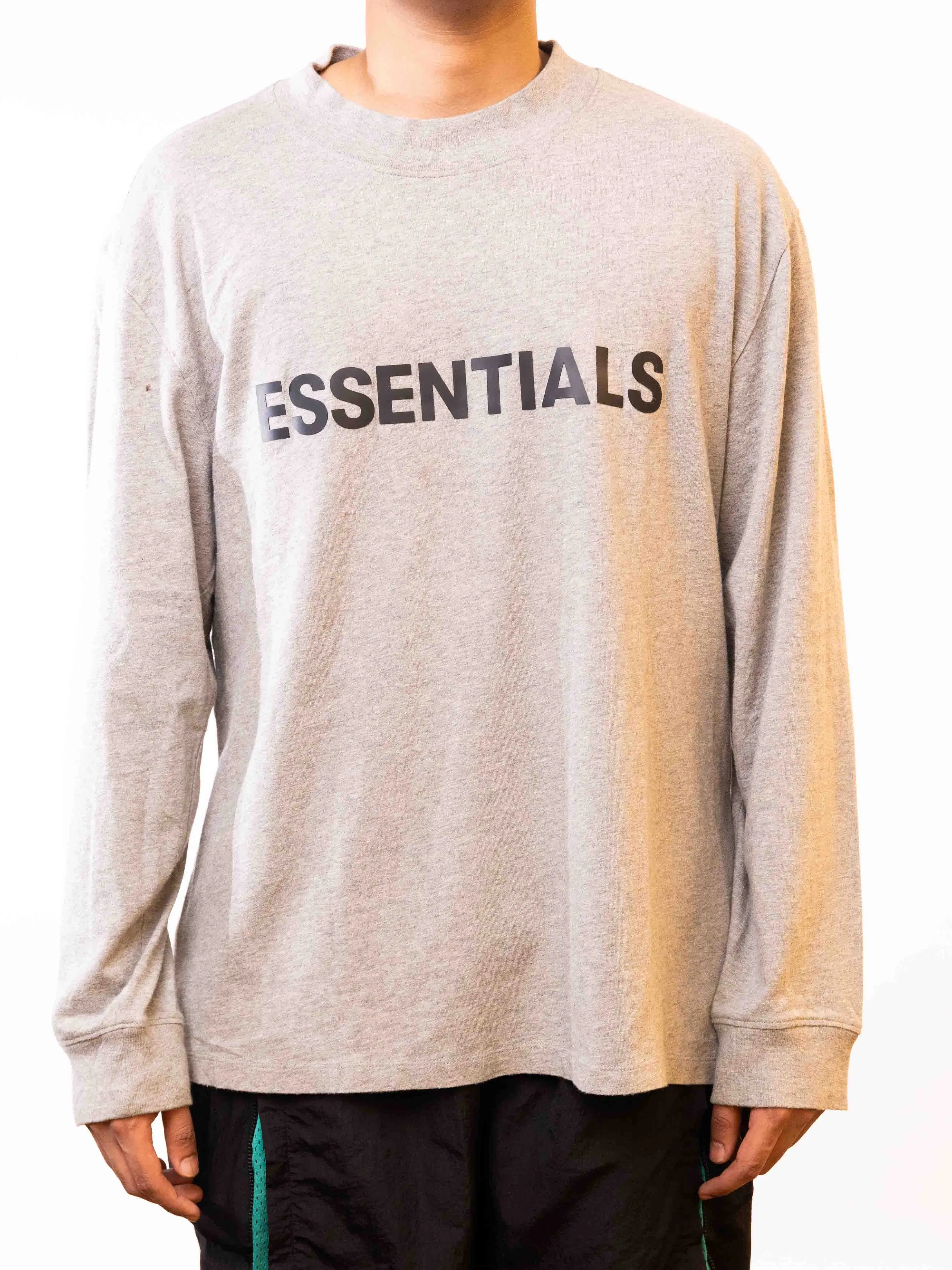 Essentials Boxy Long Sleeve T-Shirt Grey (L)