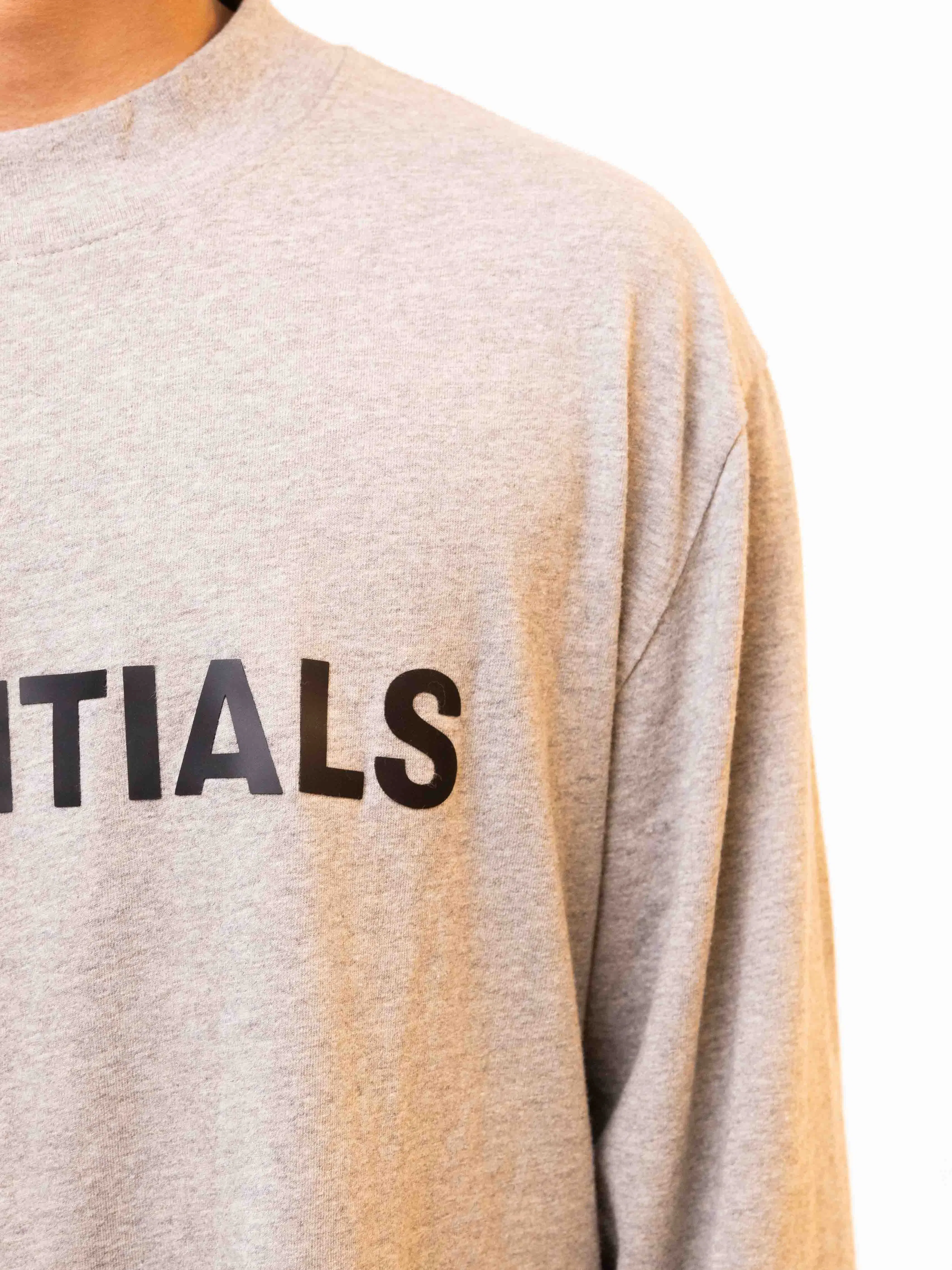 Essentials Boxy Long Sleeve T-Shirt Grey (L)