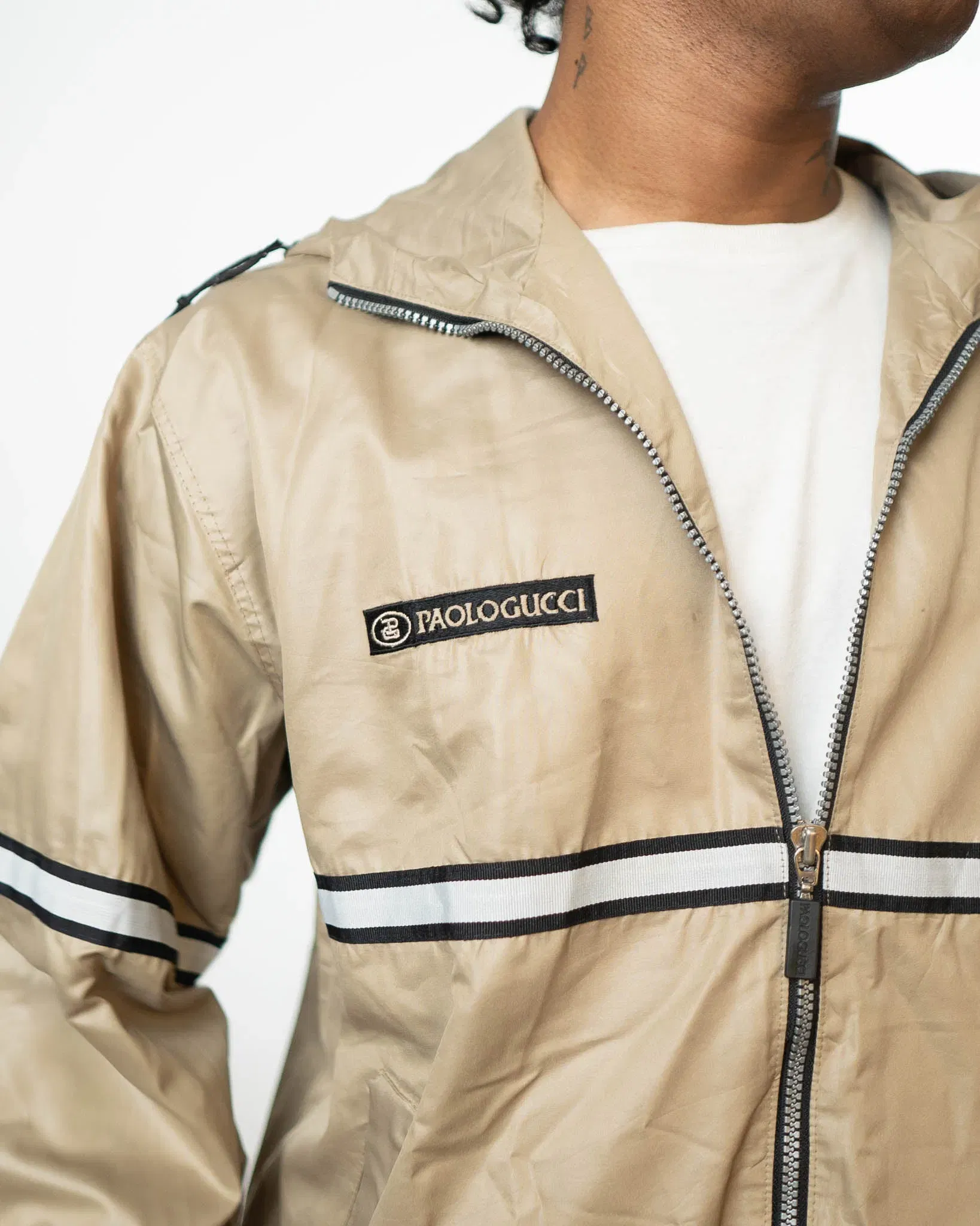 Paolo Gucci Beige Zip up Hoodie (M)