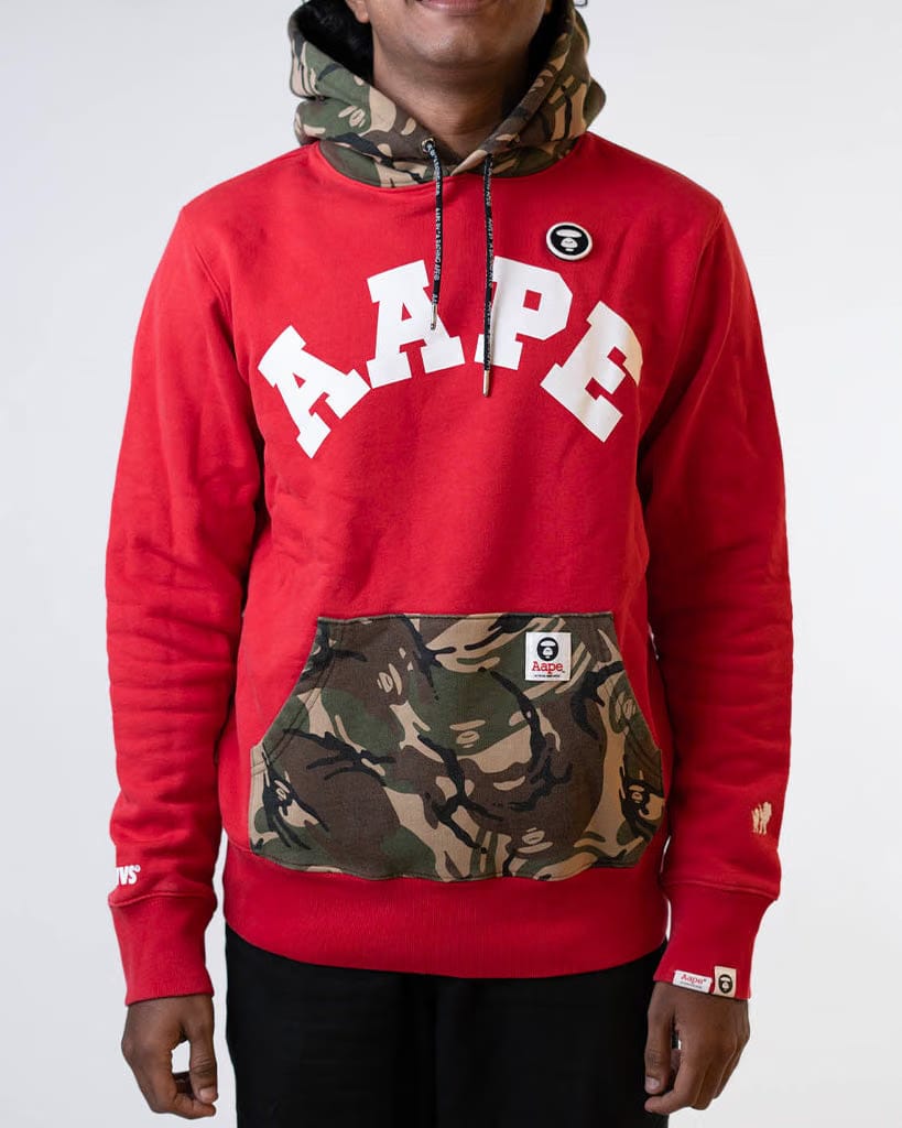 Aape By Bape Camo Red Hoodie (L)
