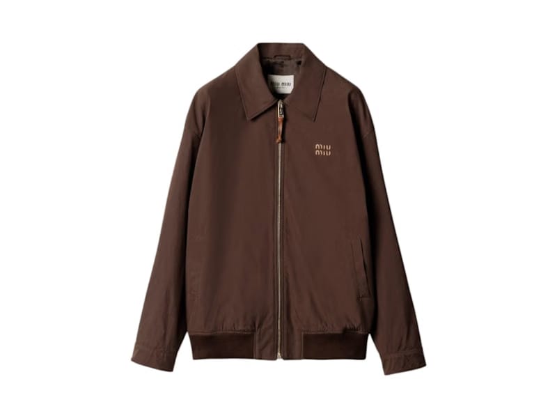 Miu Miu Panama Blouson Jacket Cacoa Brown