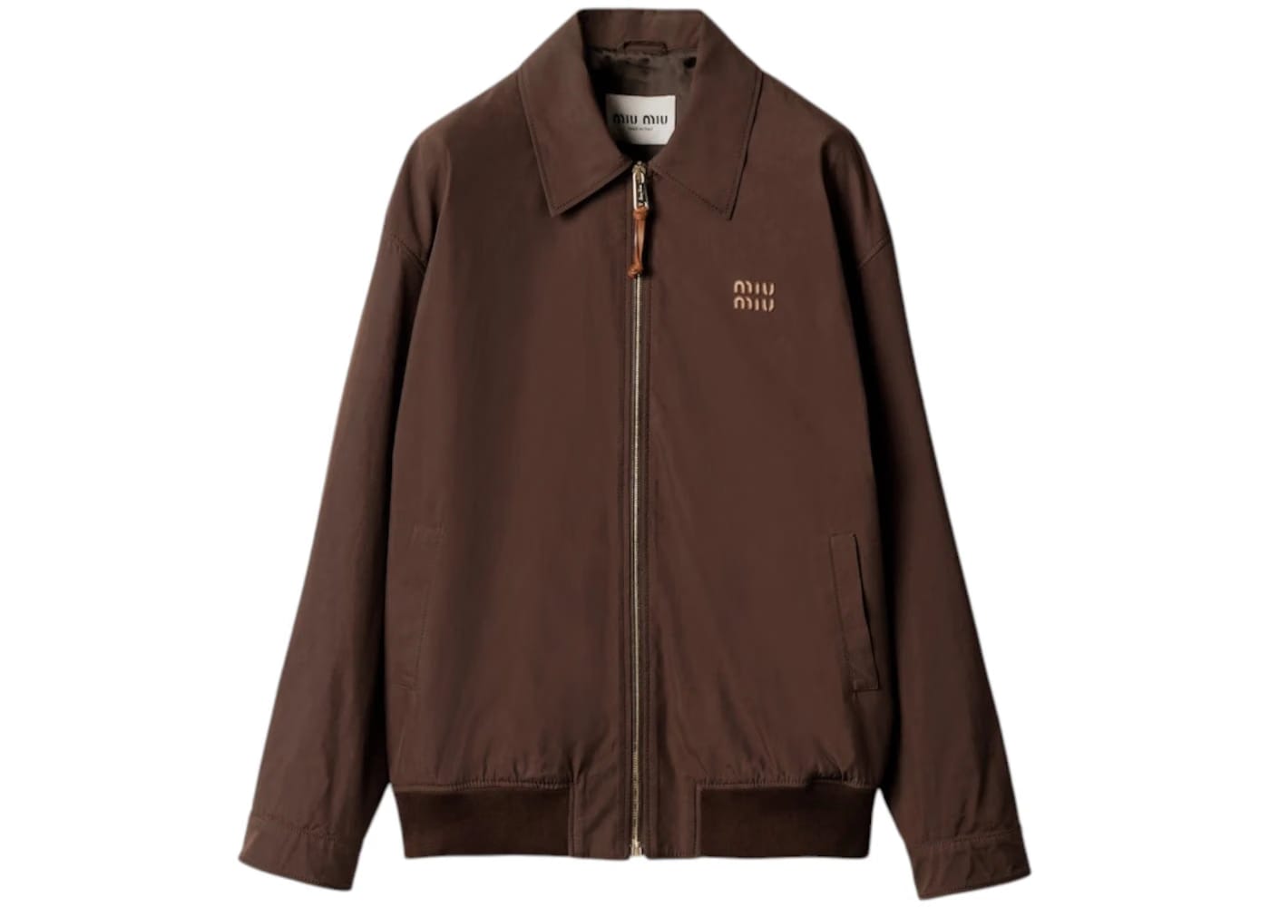 Miu Miu Panama Blouson Jacket Cacoa Brown