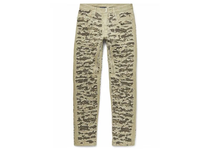 Givenchy Slim-Fit Distressed Jeans Green