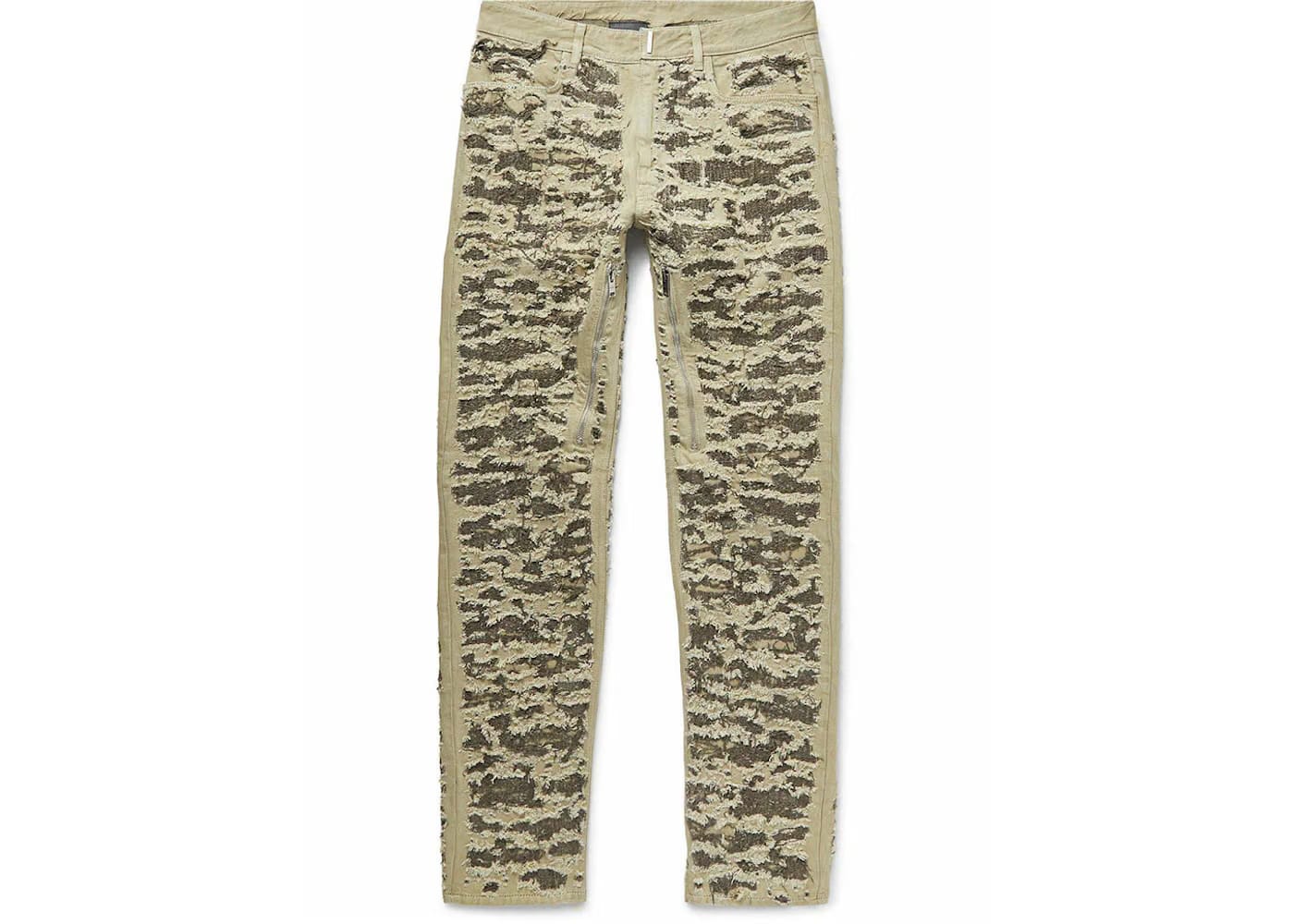 Givenchy Slim-Fit Distressed Jeans Green
