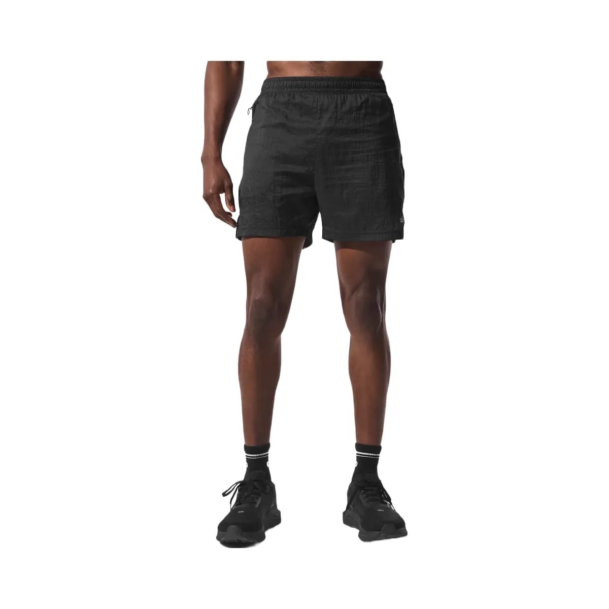 Alo Men's 5" Game Time Ripstop 2-In-1 Shorts - Black/Black